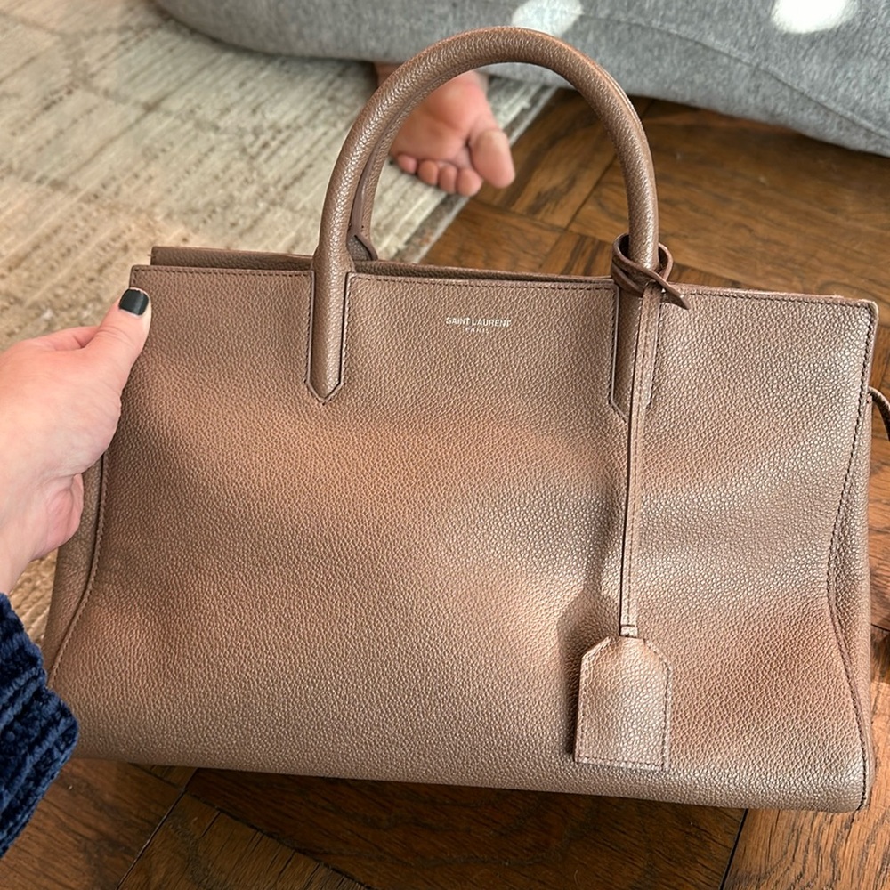 Saint Laurent Rive Gauche Cabas Small Grained Leather Tote - Picture 3 of 12